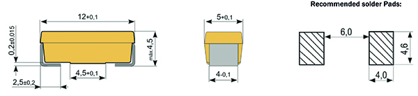 RWF smd wirewound fusible resistor dimensions